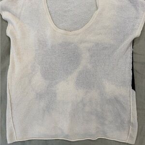 Skull Cashmere Cream Scoop Neck Sweater